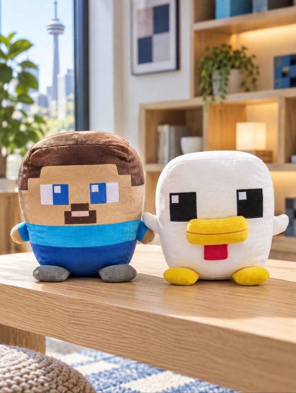 Minecraft Cuutopia Steve & Chicken 10" Plush Pair Mattel 2022